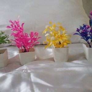 4pc Mini Artificial Plants for Home & Office Decor