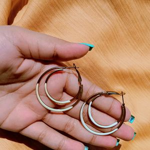 White Hoop Earrings