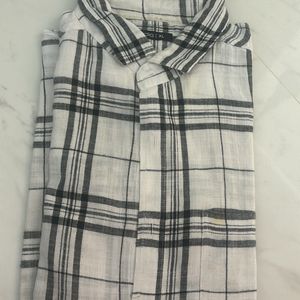 White Shirt With Black Squares