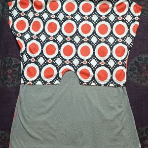 Women's Stylish Red Grey Top