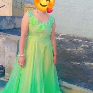 Beautiful Parrot Green Colour Gown