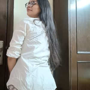 Long White Shirt For Daily Wear Or Office Use