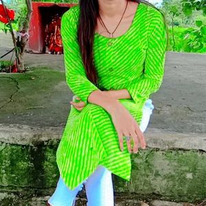 Parrot Green Office Wear Kurta