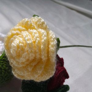 Light Yellow Crochet Rose