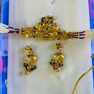 Brass Work Unique Jewellry Set