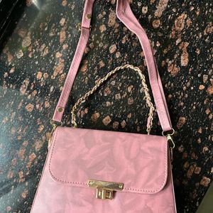 Mauve pink box sling bag