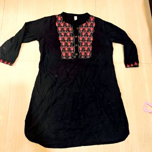 Black Red Work Kurtas