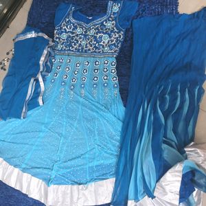 Never Used Anarkali Frock With All Diamond Wor