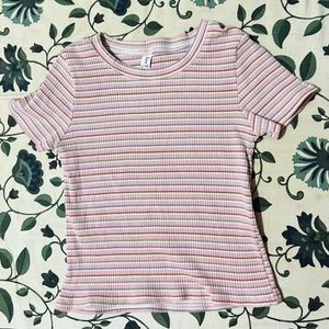 Cute Pink Stripped T-shirt