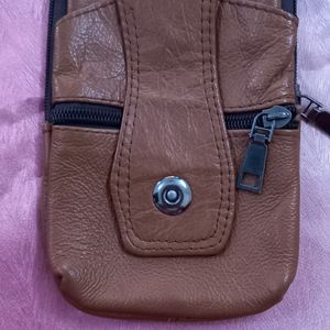 Leather Mobile Pouch For Men