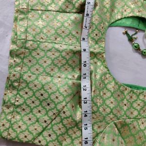 Blouse Brocade Silk Green