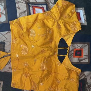 Dark Yellow Lehenga And Blouse Without Dupatta