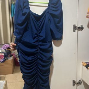 Navy Blue Fishtail Dress