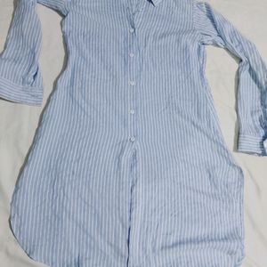 Blue Cotton Linen Shirt