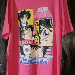 Brand New Hot Pink Anime Oversized Tshirt