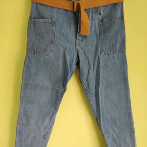 Women's High Waisted Blue Jeans