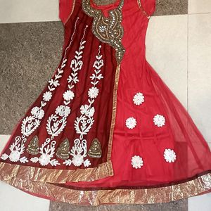 Maroon Aanarkali With Embroidery Design ❤️