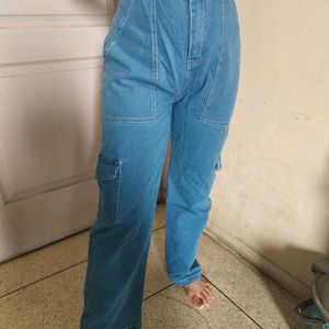 Blue Straight Pants