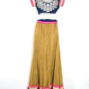 Tan With Navy Blue Skirt And Blouses (Women's)