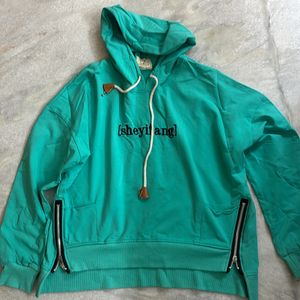 Cyan Blue Oversized Hoodie