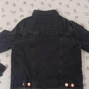 Women's Black Coloured Denim Jacket