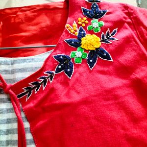 KURTI WITH EMBROIDERY JACKET STYLE