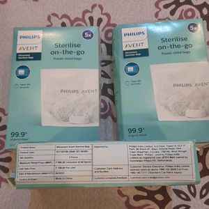 New Pack Of 3 PHILIPS AVENT Steriliser Bags