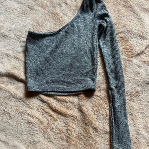 Garage One Shoulder Crop Top