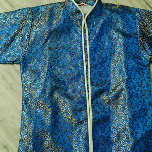 Shining Blue Kurta Set Kids