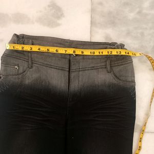 Double Coloured Z Black Jeans For Women's