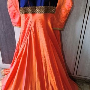 Heavy Embroidered Mulberry Silk Ethnic Gown