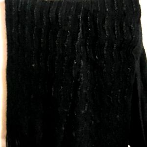 Black Siquence Work Muffler Stole For Girls