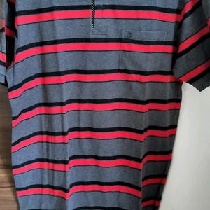 Collar Tshirt With Stripes