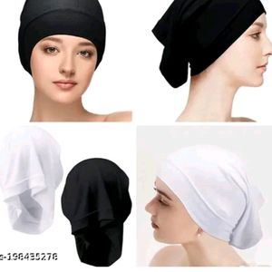 Inner Cap for hijabs-- Round-- Black