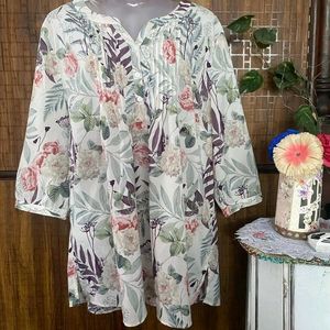 Floral Printed Tunic Top For Women