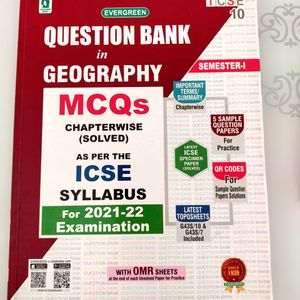 Evergreen Question Bank Geography Class 10 ICSE