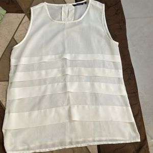 Cut Sleeves White Top