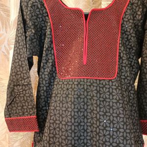 Brand new designer Black kurti With Sequins.