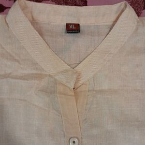 Light Peach Cotton Kurta