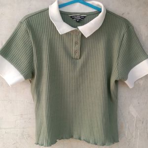 Roadster Co Ribbed Polo Collar Tshirt