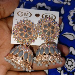 Traditional Kundan Jhumka & Korean Hair Clips