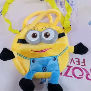 Cute Yellow Furry Minion Bag For Kids...