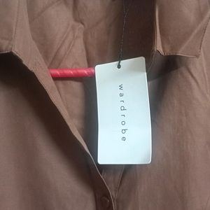 Wardrobe By Westside- Brown Solid Shirt