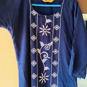 Simple Kurti With Neck embroidery