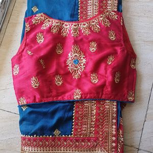 Blue Heavy Work Saree