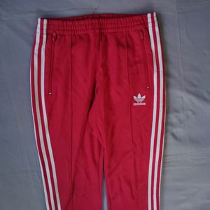 ADIDAS RED TRACK PANT WITH BEAUTIFUL LOGO