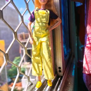 Yellow Jumpsuit With Tshirt For Barbie Doll