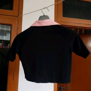 STREET 9 BLACK SLIM FIT TSHIRT TOP