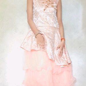 Peach Pink Womens Gown