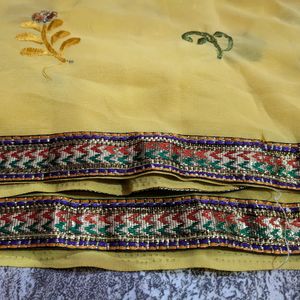 Yellow Embroided Saree
